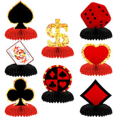 8-Piece Casino Birthday Party Decorations Set – Poker & Playing Card Theme Centerpieces & Signs