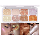 8 Colors Face & Body Shimmer Highlighter Palette - Contour & Makeup Illuminator