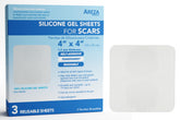 Areza Medical Silicone Gel Sheets for Scars, 4x4, 3 Sheets