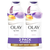 Olay Age Defying Body Wash with Vitamin E & B3 Complex - Moisturizing & Visibly Smooth Skin - 22 Fl Oz (Pack of 2)