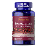 Puritan's Pride Pomegranate Extract 250 Mg Capsules - 120 Count - Natural Antioxidant Supplement