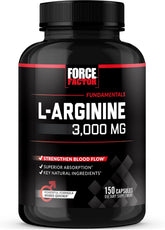Force Factor L-Arginine Supplement, 3000mg, Nitric Oxide, 150 Capsules