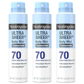 Neutrogena Ultra Sheer Body Mist Sunscreen Spray SPF 70 - Lightweight, Non-Greasy, Water Resistant, Broad Spectrum UVA/UVB Protection (5 oz)