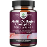 Advanced Multi Collagen Complex (Types I, II, III, V, X) with Biotin & BioPerine