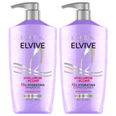 L’Oréal Paris Elvive Hyaluron Plump Shampoo and Conditioner Set for Dehydrated, Dry Hair, Hyaluronic Acid Hair Care Complex