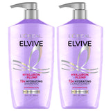 L’Oréal Paris Elvive Hyaluron Plump Shampoo and Conditioner Set for Dehydrated, Dry Hair, Hyaluronic Acid Hair Care Complex