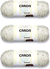 "Caron Simply Soft Yarn (Off-White 3-Pack) - Soft & Smooth Acrylic Yarn for Knitting & Crochet"