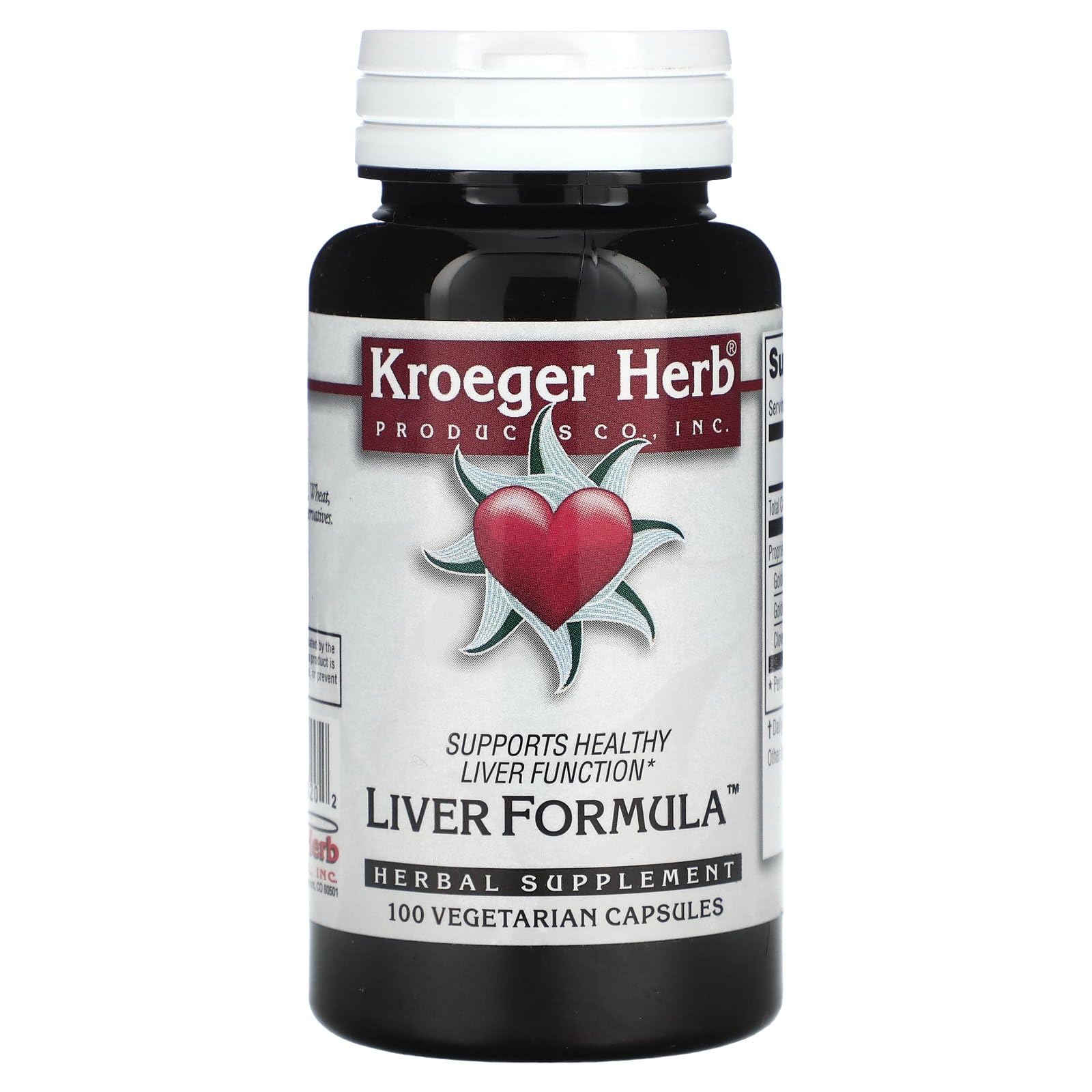 Kroeger Herb Liver Support Formula | 100 Count Herbal Supplement