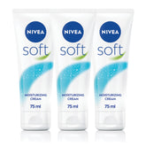 NIVEA Soft Refreshing Moisturising Cream for Face, Body & Hands - 3x75ml