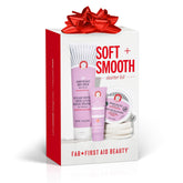 First Aid Beauty KP Bump Eraser Kit: AHA body scrub, smoothing lotion, Ingrown Hair Pads with BHA & AHA