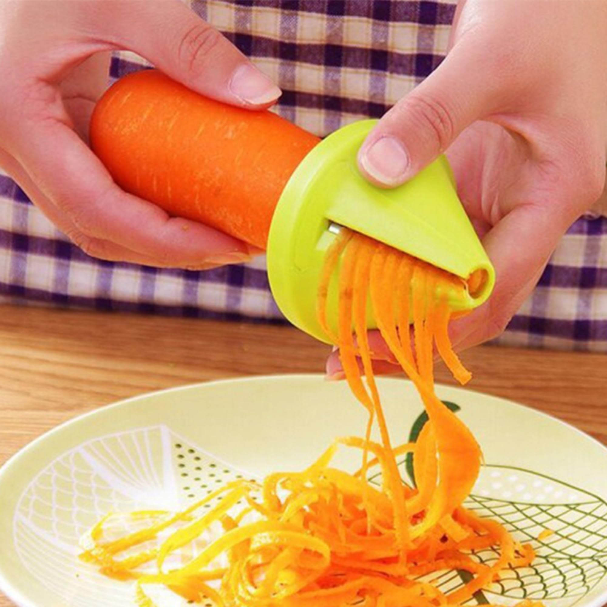 Green Compact Rotary Food Grater - Funnel Shaped