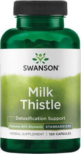 Swanson Milk Thistle with Silymarin for Liver Detoxification, Spleen & Kidney Healthy Function (120 Capsules) .