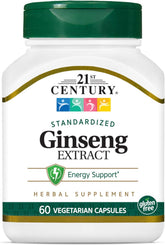 21st Century Ginseng Extract Veggie Capsules 60 Count | Adaptogen