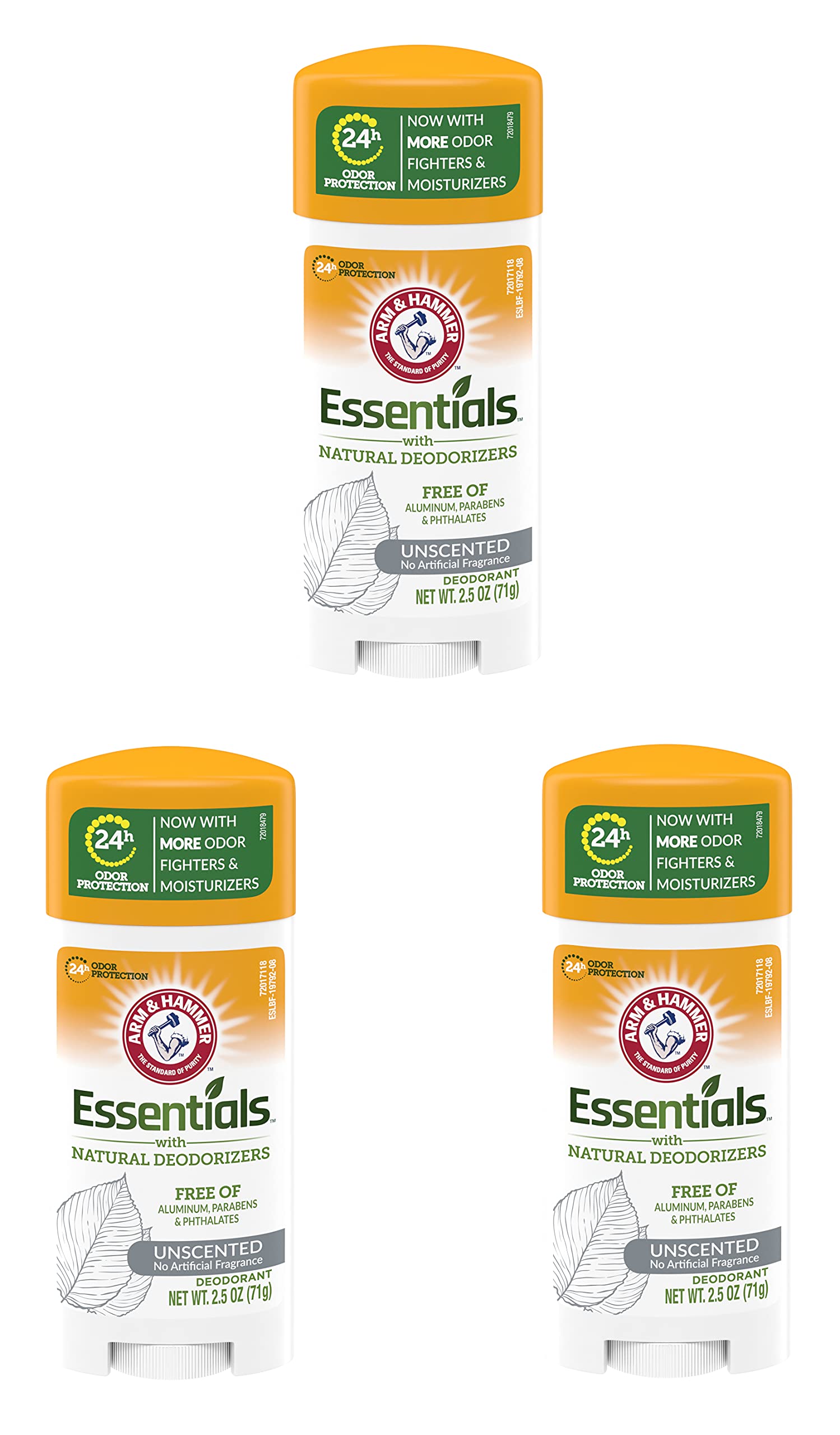 Arm & Hammer Deodorant Essentials Unscented - 2.5 oz (3 Pack)
