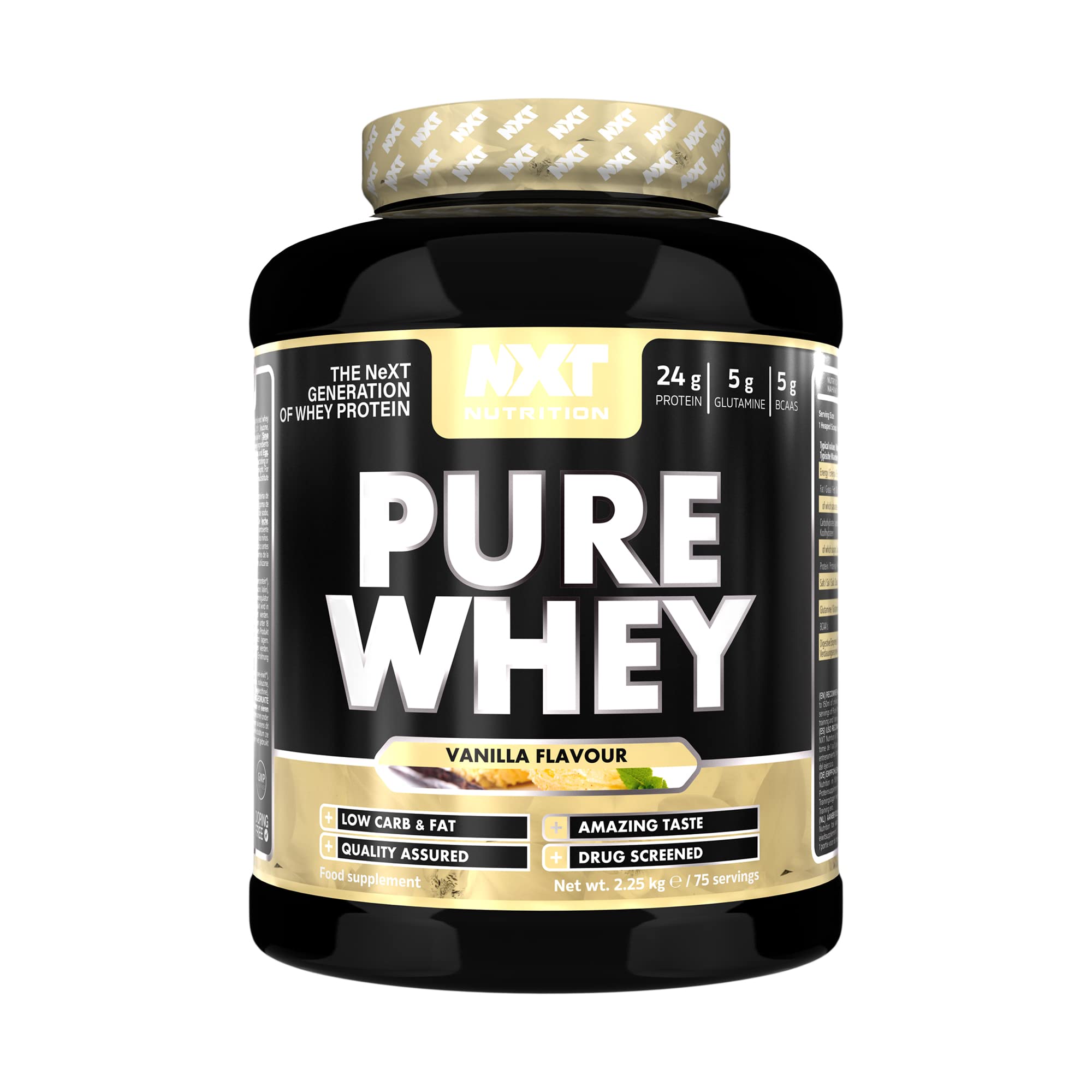 NXT Nutrition Pure Whey – Premium Whey Protein Powder for Muscle Growth & Recovery – 2.25kg, 75 Servings, Vanilla