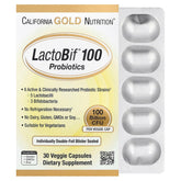 California Gold Nutrition LactoBif 100 Probiotics – 100 Billion CFU Multi-Strain Probiotic Formula, 30 Veggie Capsules