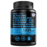 11-in-1 Nootropic Brain Supplement - Memory & Focus with Ginkgo Biloba, L-Theanine, Bioperine & Alpha GPC Choline | 60 Capsules
