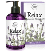 Brookethorne Naturals Relax Therapeutic Body Massage Oil 8oz - Sore Muscle Relief