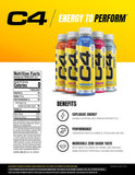 C4 Explosive + Performance Fruit Punch Non-Carbonated Energy Drink – 12 x 355ml – Sustained Power