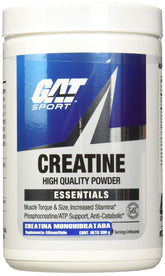 GAT Sport 100% Micronized Creatine Monohydrate Powder - Unflavored, 300g (60 Servings)