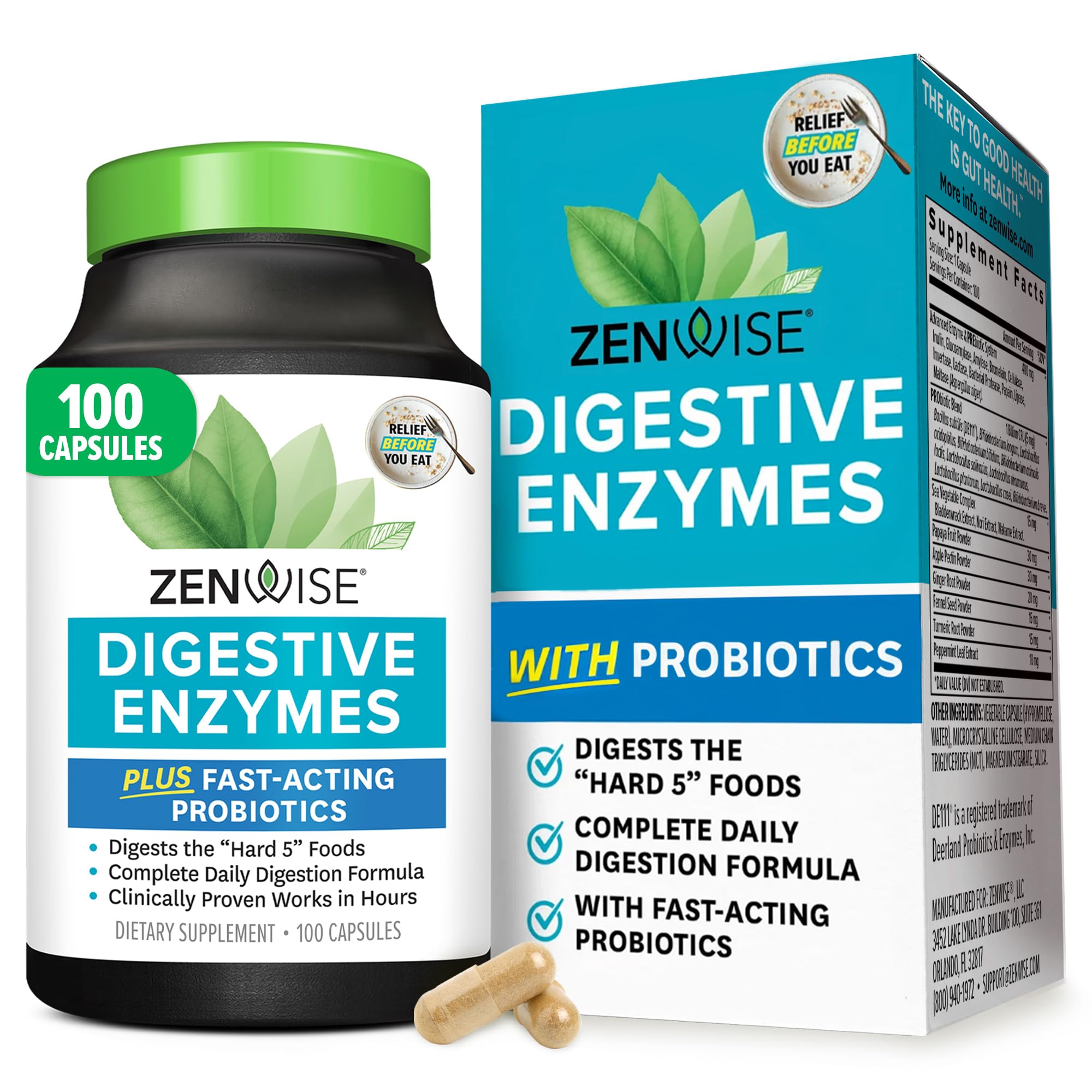 Zenwise Health Digestive Enzymes with Probiotics & Prebiotics (100 Count)