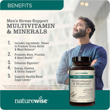 NatureWise, Men's Stress Support, Multivitamin & Mineral, 60 Vegetarian Capsules
