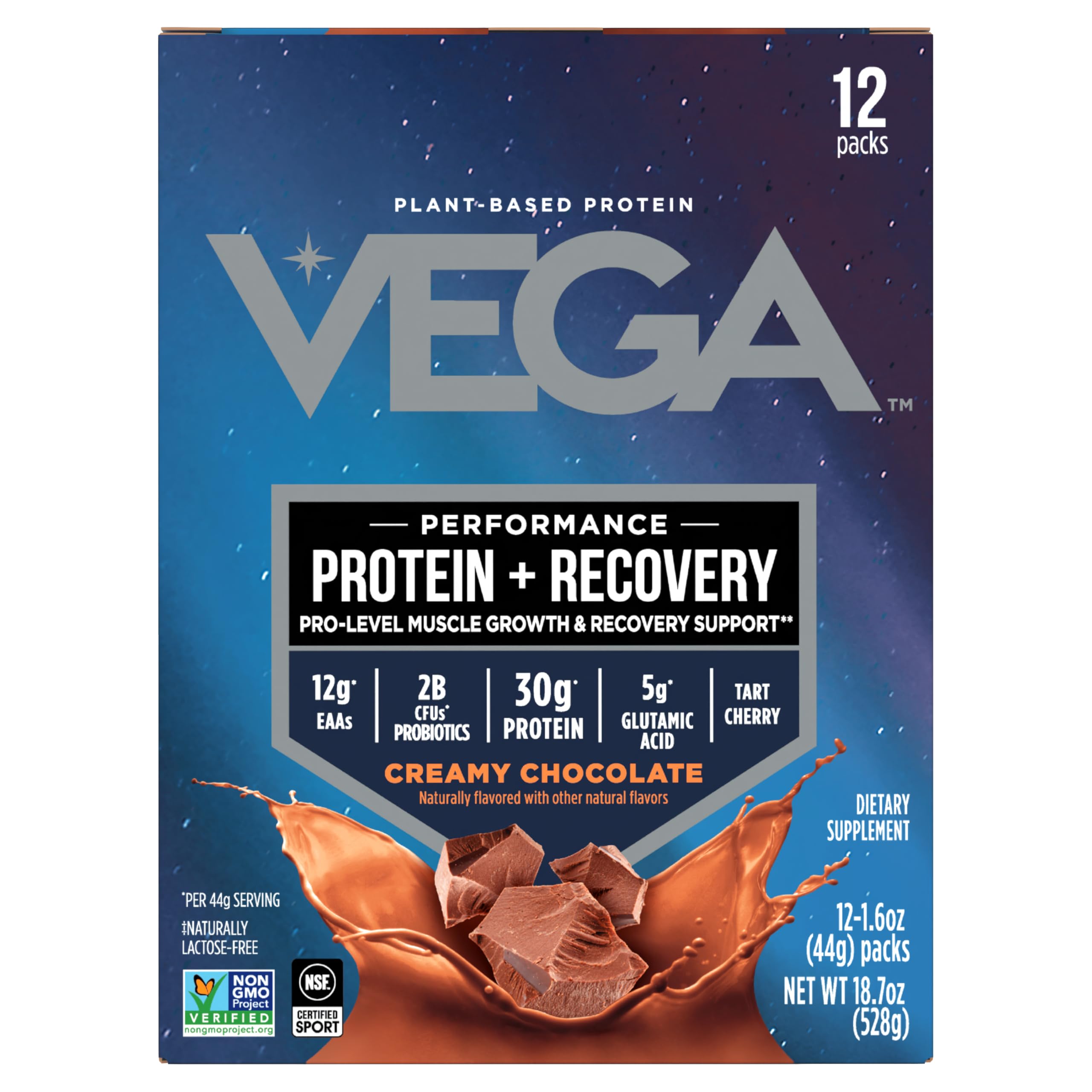 Vega Chocolate Protein Bars - Plant-Based, 12-Pack, 1.6oz Each
