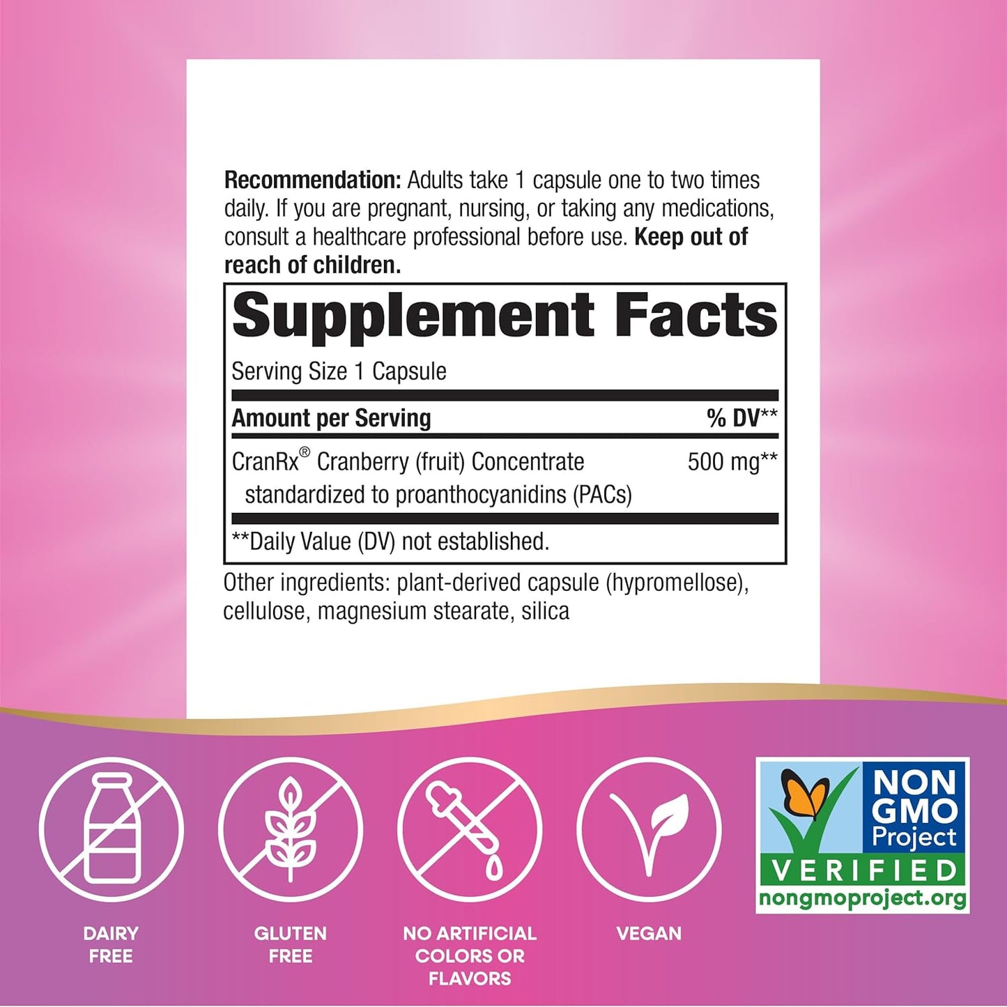 Nature's Way CranRx® BioActive Cranberry, Supports Urinary Tract Health*, Antioxidant Support*, 500 mg potency, Vegan, Non-GMO Project Verified, 30 Capsules (Packaging May Vary)