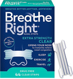 Breathe Right Extra Clear Drug-Free Nasal Strips (44 Count) for Congestion Relief & Better Sleep