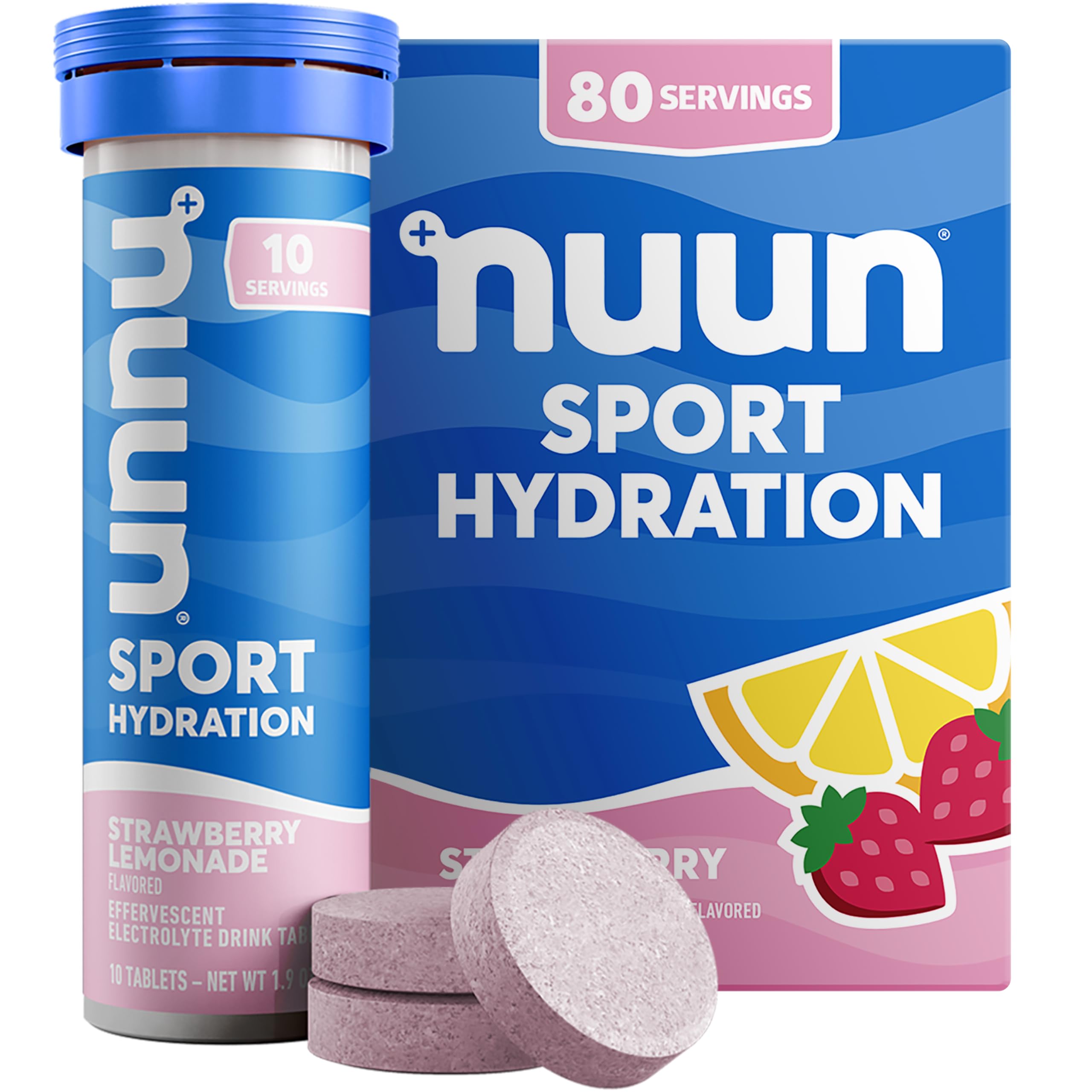 Nuun Sport Electrolyte Drink Tablets - Strawberry Lemonade (80 Servings)