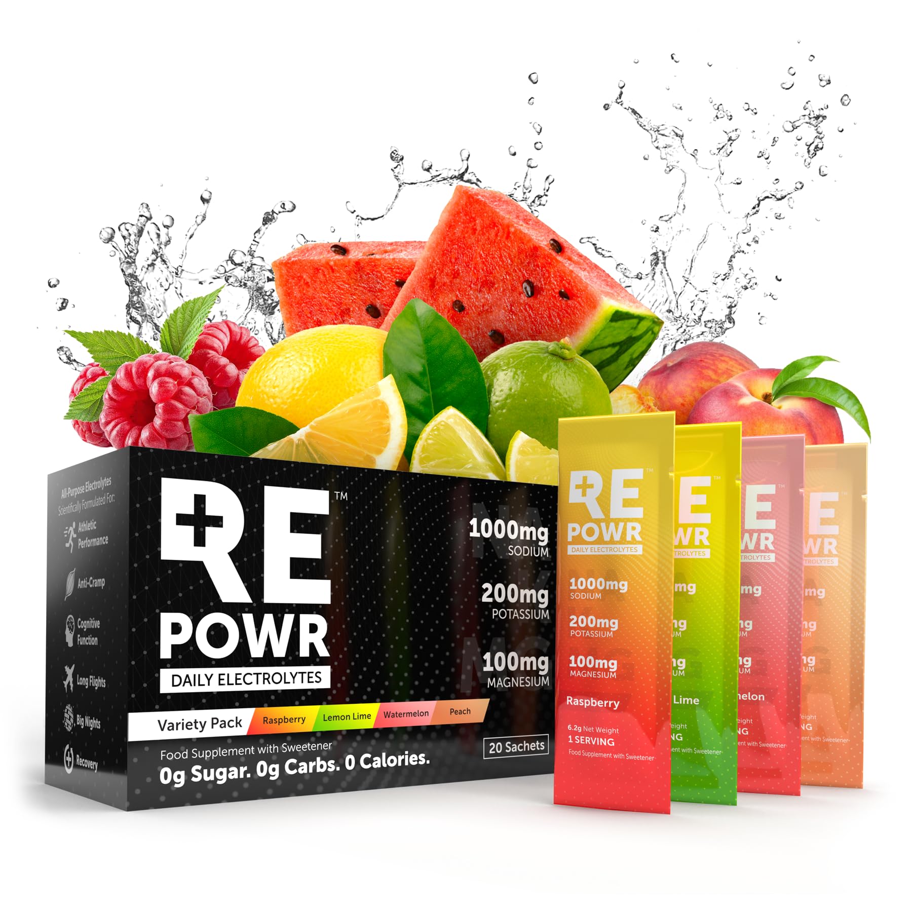 Variety 20's Mix 1 - Clean Electrolytes Sachets - Sugar-Free & Keto-Friendly