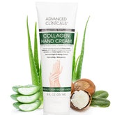 Advanced Clinicals Plant Collagen Hand Cream: Soothe & Hydrate Dry, Cracked Hands (8oz)