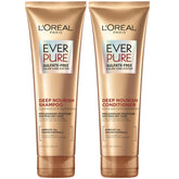 L’Oréal Paris EverCreme Sulfate Free Shampoo & Conditioner Kit - Triple Action Hydration for Dry, Brittle or Color-Treated Hair with Apricot Oil - 8.5 Ounce, Set of 2