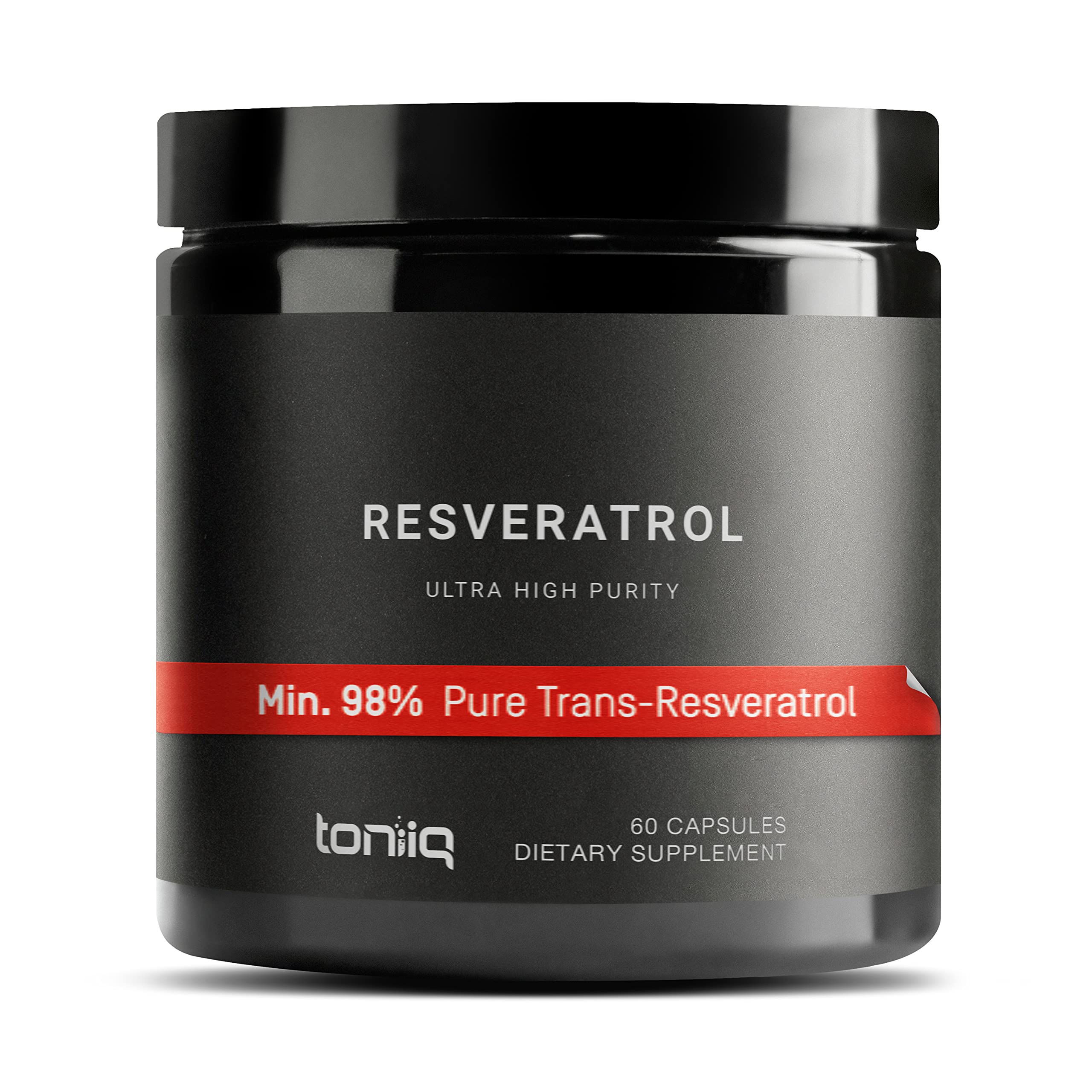 Toniiq Ultra High Purity Resveratrol Capsules - 98% Trans-Resveratrol, 60 Caps