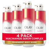 Olay Body Wash for Women, Age Defying with Niacinamide - 4 Pack (20 fl oz Each)
