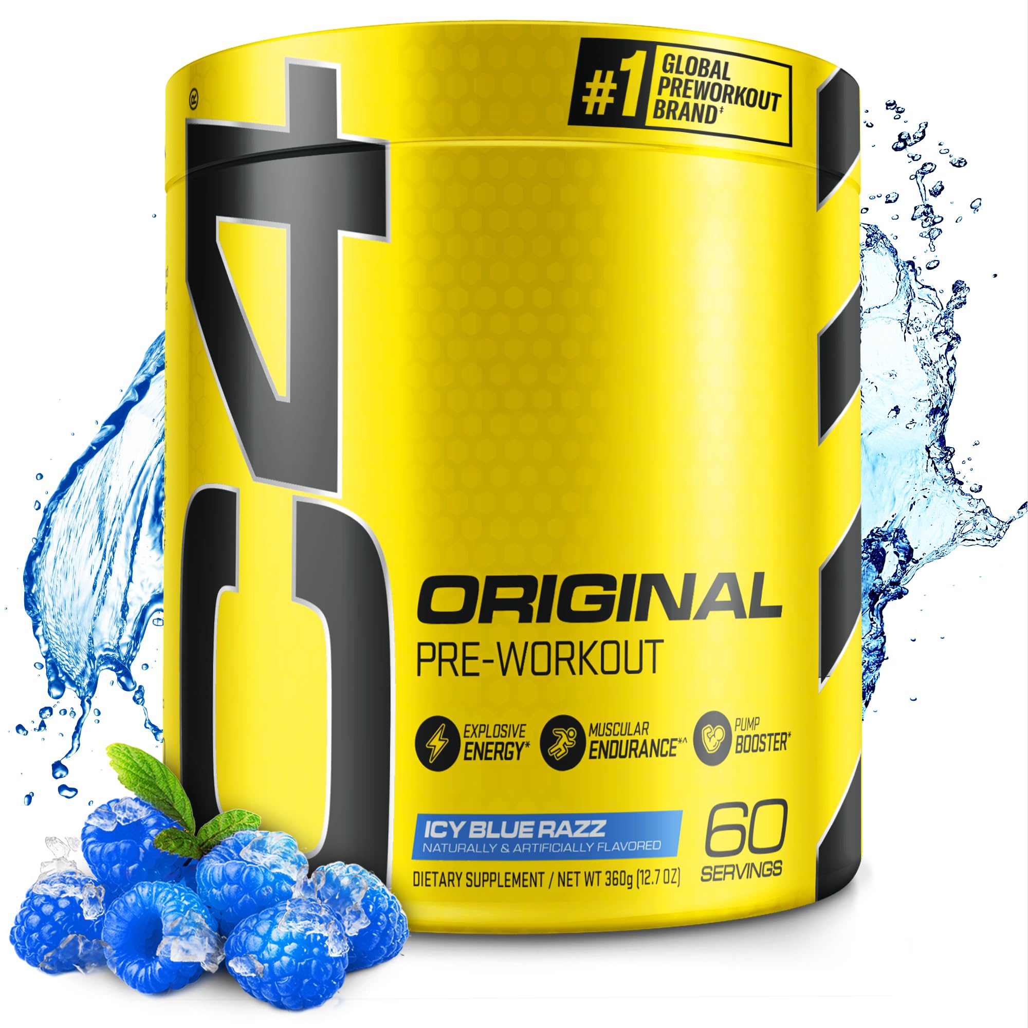 Cellucor C4 Original Explosive Pre-Workout Powder - Icy Blue Razz Flavor - 13.8 oz (390g)