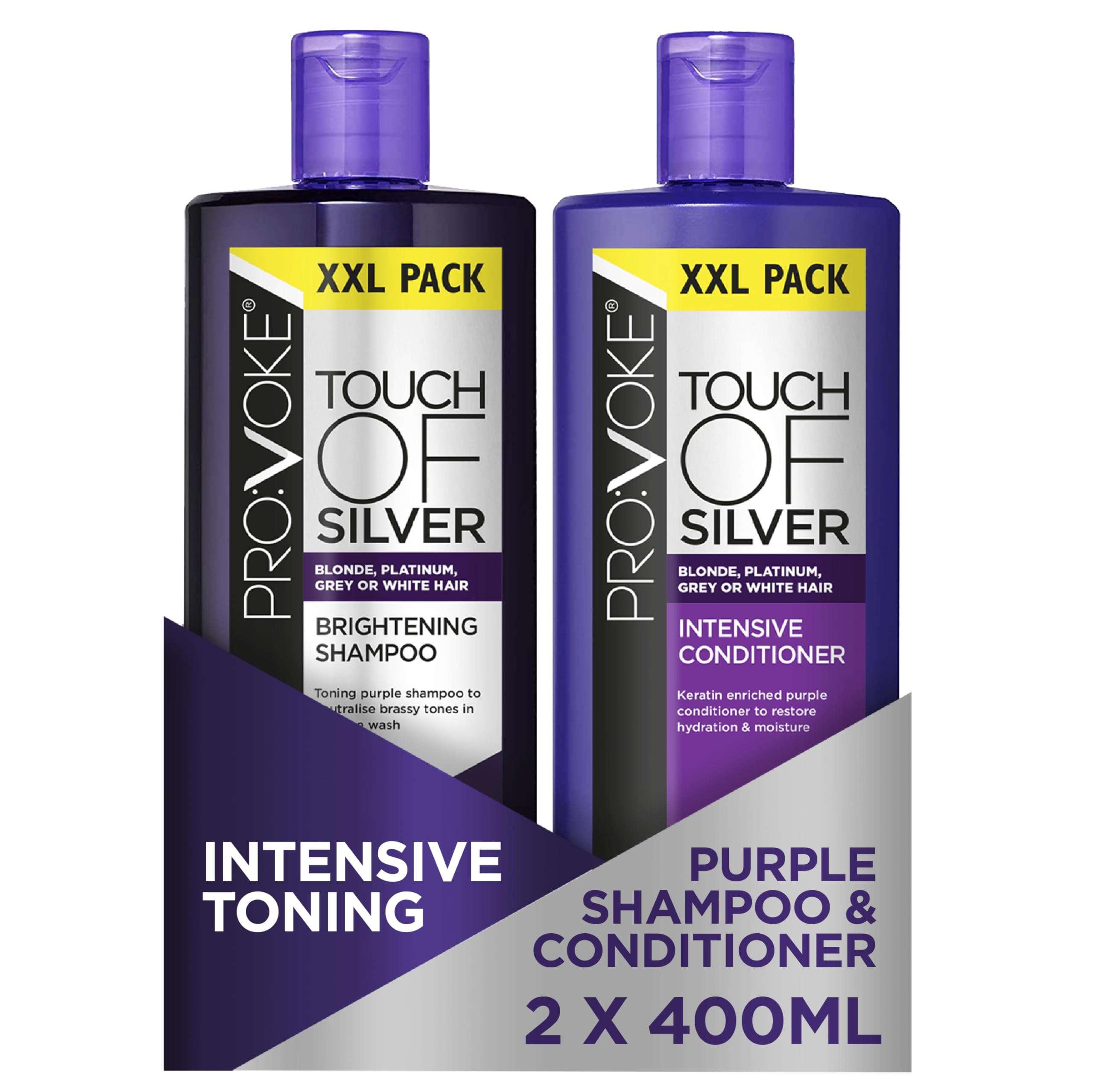 PROVOKE Touch Of Silver Brightening Purple Shampoo & Conditioner