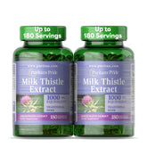 Puritan's Pride Milk Thistle Extract - 180 Tablets - Liver Detox Support