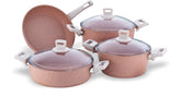 Alberto Granit 7Pcs Cookware Set Pinky - Non-Stick Kitchen Collection