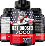 Testosterone Booster for Men – Testosterone Supplement for Men with Horny Goat Weed, Tongkat Ali (Longjack), Wild Yam, Boron & Saw Palmetto - Sugar-Free Mens Health Supplement Made in USA, 60 Caplets