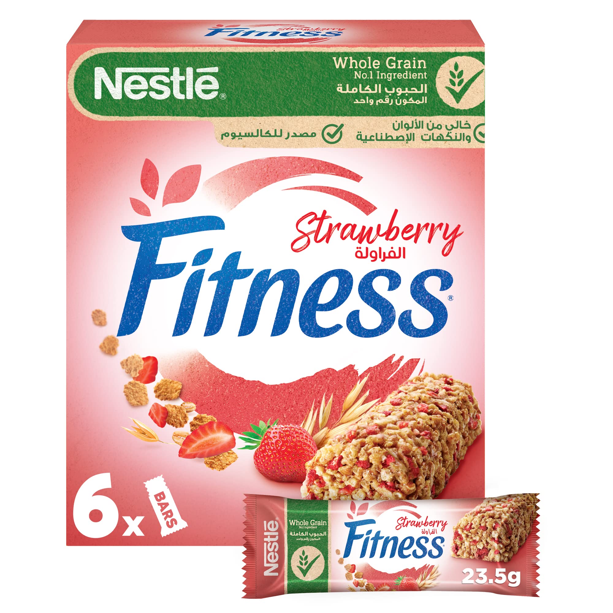 Nestle Fitness Strawberry Breakfast Cereal Bar - 23.5g (6 Bars)