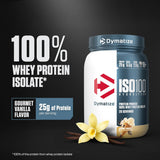 Dymatize ISO100 Hydrolyzed Protein Powder, 100% Whey Isolate, 25g of Protein, 5.5g BCAAs, Gluten Free, Fast Absorbing, Easy Digesting, Gourmet Vanilla, 20 Servings