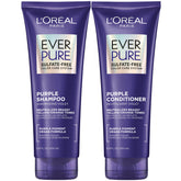 L'Oreal Paris EverPure Brass Toning Purple Shampoo & Conditioner - Sulfate-Free for Blonde & Highlighted Hair