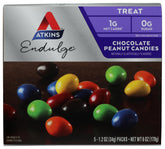 Atkins Chocolate Peanut Candies - 60 Count Bulk Pack (1.2 oz Bags, 5 Count, Pack of 12)