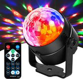 JYX Sound Activated Rotating Disco Ball Lamps USB DJ Light Strobe Lamp 7 Modes Stage Par Light for Home Room Dance Parties Birthday DJ Bar Karaoke Xmas Wedding Show Club Pub