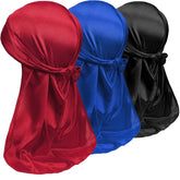 Satin Durag 3-Pack Set for 360 Waves - Soft Headwear Bundle