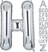 Goldedge Giant Silver Letter H Foil Balloon - 32 Inch