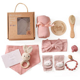 Newborn Baby Gift Set - Essentials, Bath, Blanket & Rattle