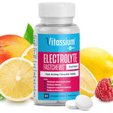 Vitassium FastChews, Chewable Electrolyte Tablets - Fast-Acting Sodium Tablets - Fruit Punch Flavour - 60 Count