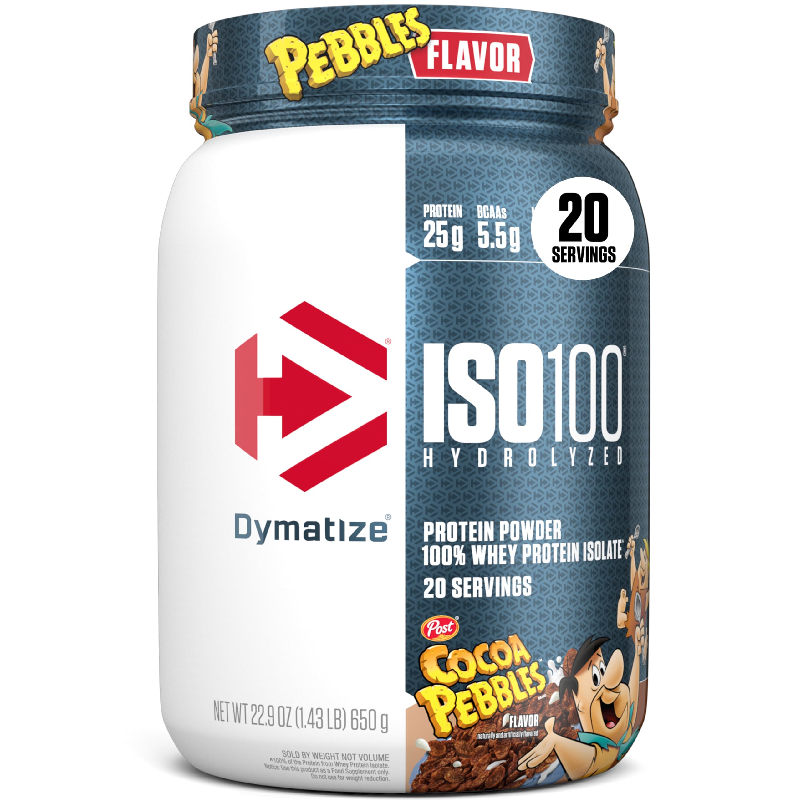 Dymatize ISO100 Hydrolyzed Whey Protein Isolate - 25g Protein, Cocoa Pebbles, 20 Servings